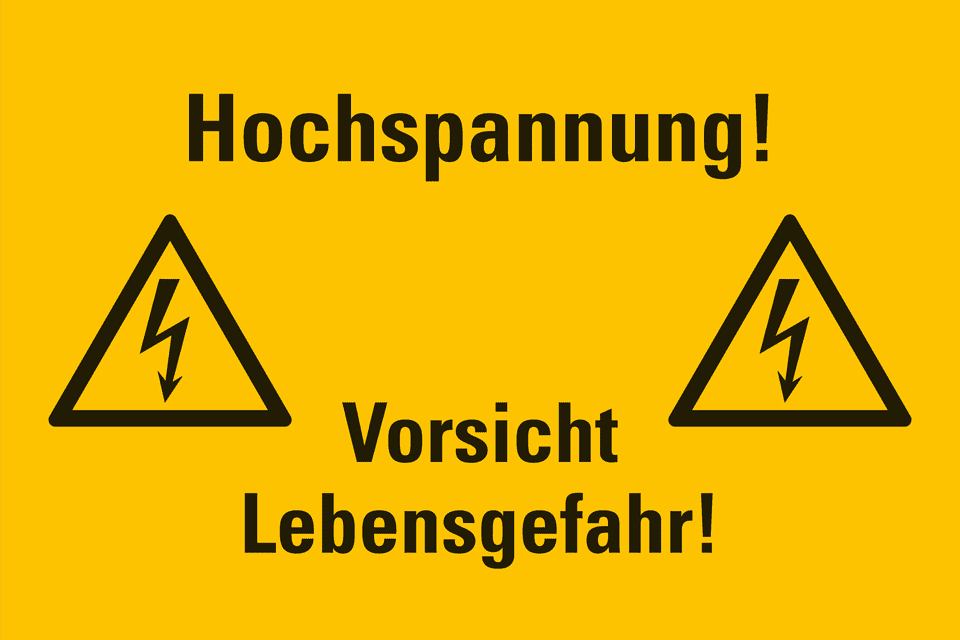 Warnschilder, Hochspannung! Lebensgefahr!, Kombi HEIN.eu